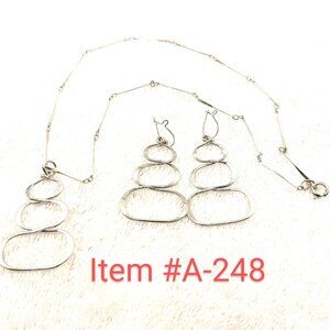 Silver Necklace And Earrings Set, Item # A -248 ,  wt. 8grams .